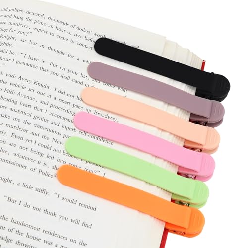 Image of SMUK 6pcs Automatic Bookmark, Smart Silicone Bookmarkers for Reading Women, Men, Kids, Book Lovers, Cute Unique Book Marks Reading Accessories Gifts for Reading Lovers