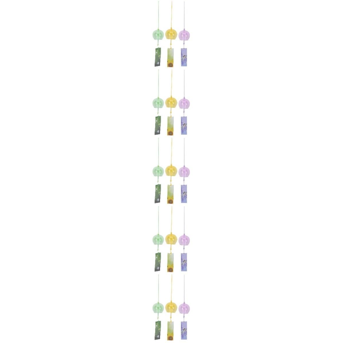 Toddmomy 15 Pièces Carillon Éolien Japonerie en Verre, Simple Style,