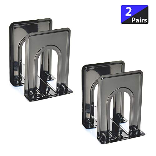 MerryNine Sujetalibros, 2 Pares de sujetalibros de Metal Resistente, Antideslizante, Resistente, Regalo Decorativo para estantería, Oficina, Escuela, Biblioteca