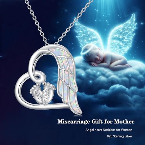Miscarriage Necklace Gifts for Mothers 925 Sterling Silver Mommy of An Angel Pendant Memorial Jewelry Loss of Pregnancy Sympathy Gifts for Women 6