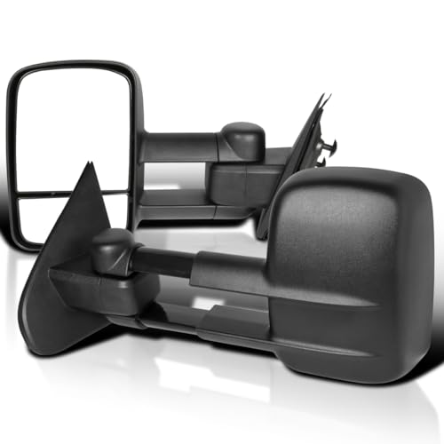 Spec-D Tuning Manual Extend Towing Side Mirrors Compatible with 2014-2018 Chevrolet Chevy Silverado GMC Sierra Left + Right Pair