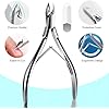 Cbiumpro 5-Pack Cuticle Trimmer Set with Pusher, Cutter, Scraper, Nipper, Clipper, Professional Stainless Steel Cuticle Remover Tools Kit for Fingernails & Toenails - with Case