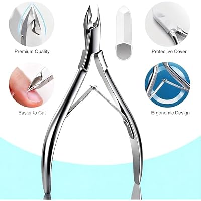 Cbiumpro 5-Pack Cuticle Trimmer Set with Pusher, Cutter, Scraper, Nipper, Clipper, Professional Stainless Steel Cuticle Remover Tools Kit for Fingernails & Toenails - with Case