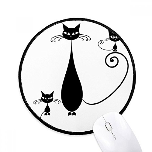Alfombrilla de ratón antideslizante con bordes cosidos y diseño de gato negro