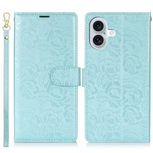 Étui pour iPhone 16 Plus : housse portefeuille en cuir PU avec porte-cartes noir