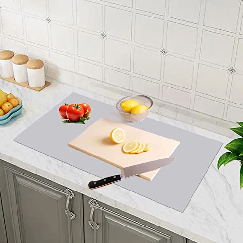 Ewen Extra Large Silicone Mat - 23.6"X15.7" Extra Thick Heat Resistant Mat, Silicone Place Mat Cutting Board Mat Kitchen Counter Mats For Air Fryer, Coffee Maker, Mixer, Crafts, Light Grey #TOP6
