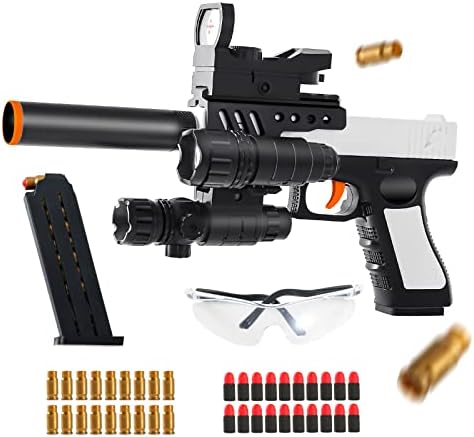 Soft Toy Gun, Jump Ejecting Mag,Shooting with Foam Bullets, is a Toy to Exercise Children's Physical Coordination, Fun Outdoor Activity, Teens, Adults, 6 Years Old and Above