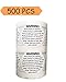 SMAR 1.5 inch Round Generic Warning Stickers Jar Container Labels (White Black) - Warning Jar Container Stickers 500 per roll