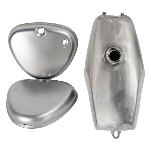 Bruce & Shark Fuel Tank & Side Cover Set Unpainted pour Simson S50 / S51 / S70 Moped – Raw Steel Replacement