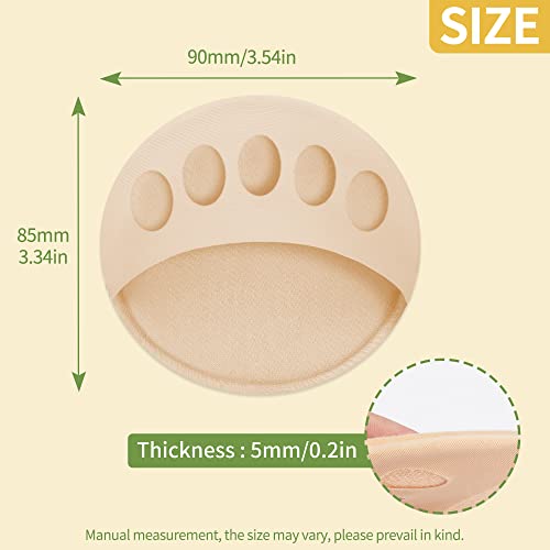 Image of SooGree Honeycomb Fabric Forefoot Pads, Invisible Metatarsal Socks Pads,Reusable Forefoot Pads Ball of Foot Cushions for Relieving Foot Fatigue (3 Pairs Beige+1 Pair Black+ 1 Pair Gray)