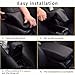 AOMSAZTO Console Covers for 2014 2015 2016 2017 2018 2019 Kia Soul Armrest Covers for Kia Soul Blak with Black Stiches