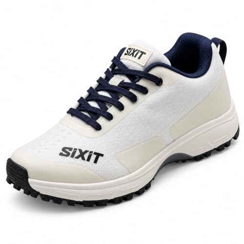 Image of Sixit SeamTech Cricket Shoes for Men, Lightweight Breathable Air Mesh, EVA Cushioning and Rubber Stud Grip
