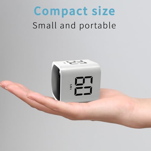 Image of Qumox Pomodoro Timer, Cube Productivity Timer with Adjustable Sound and Vibration Alert, Ideal for Work, Office, ADHD, Study, and Tasks - 5 /10 /30 /60 Minutes & Custom Countdown - White