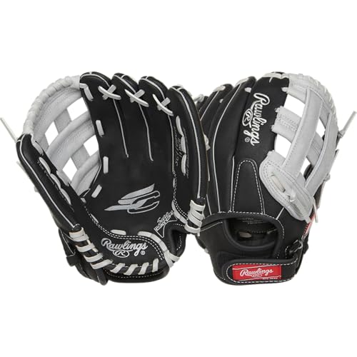Rawlings | SURE CATCH T-Ball & Youth Baseball Glove | Right Hand Throw | 11" | Black/Grey by Rawlings - Used condition - US$30.79