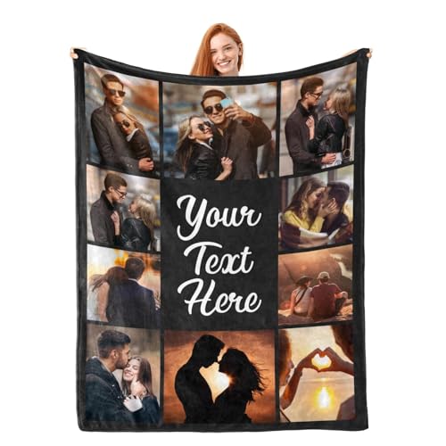 inkArts Custom Blanket Throws with Photos Text Personalized with Picture Customizable, Customize for...