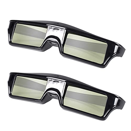Lunettes 3D Actives Rechargeables - Pack de 2 avec autonomie longue durée pour DLP