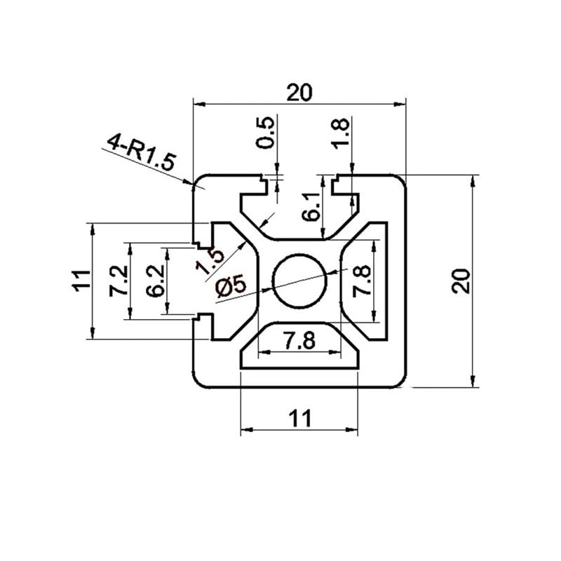 2 Uds 2020 N2 Perfil De Aluminio Ranura En T Extrusión Anodizada Carril Lineal CNC Pieza Impresora 3D(700mm)
