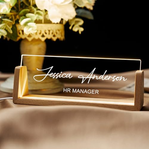 Noni Personalized Desk Name Plate, Name Plate For Desk, Table Plaque, Office Name Plates For Desks, Gifts For Coworkers Boss, Office Decor, Coworker Gifts (Design 3)