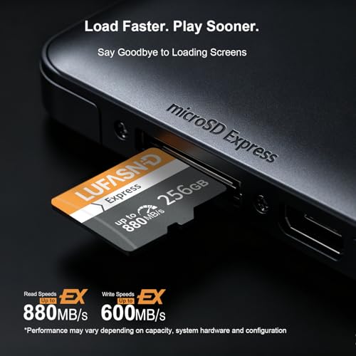 Image of 256GB microSD Express Card, Up to 880MB /s Read & 600MB /s Write Memory Card, Ultra-Fast Performance for Nintendo Switch 2, ROG Ally, Steam Deck, Gaming, 4K /8K Video and Pro Cameras