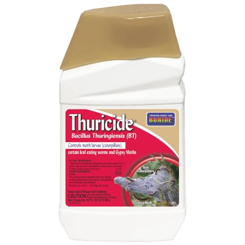 Bonide Thuricide BT Concentrate, 16 oz Ready-to-Mix Solution for Caterpillar, Worm and Moth Control...