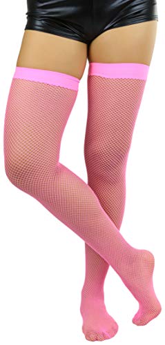 Image of ToBeInStyle Women's Fine Classic Fishnet Thigh High Stretch Nylon Novelty Stockings