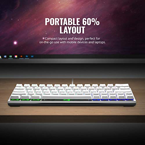 Image of Cooler Master SK620 60% Sliver White Mechanical Keyboard with Low Profile Brown Switches, New and Improved Keycaps, and Brushed Aluminum Design | 60% Wired Layout, Silver White Brushed-Aluminum Top, Low-Profile Brown Switches, Rgb Lighting, USB-C
