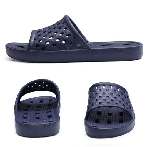 Image of Litfun Shower Shoes for Women Non-Slip Quick Dry Shower Slippers Lightweight Pool Sandals with Drain Holes for College Dorm, Beach, Bathroom & Gym