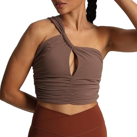 Aoxjox One Shoulder Sports Bra Cover