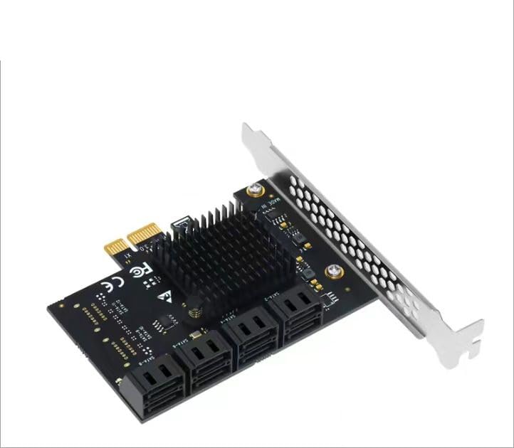 foxaa PCIe to SATA Expansion Card 8 Port SATA Multiplier PCI Express X1 Controller SATA 3 HDD SSD Adapter PCI E SATA3 Riser for Mining-image-14