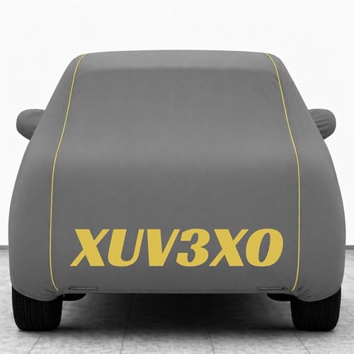 Image of Kings of Cover New Grey 100% Waterproof Xuv3xo Car Cover | Polyester Car Body Cover for Rain & Sun | UV Protection, Dustproof, Scratch Resistant, Windproof, Heat Resistant, Custom Fit