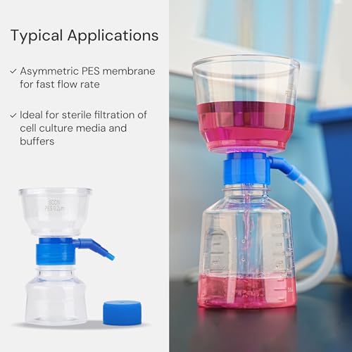 Image of Pack of 1 Diposable Vacuum Filter Units 500mL 0.2μm PES Hydrophilic Membrane