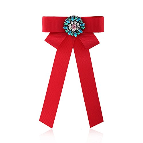 Dosige - Broche de metal con diseño de lazo y lazo para el cuello, 20 x 10,5 cm, color rojo Cover