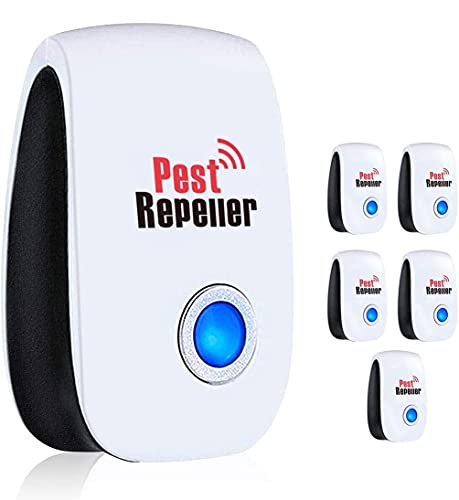 Ultrasonic Pest Repeller, Pest Repellent Ultrasonic Plug in 6 Pack, Pest Control for Insects, Mice, Spider, Cockroaches, Ant, Mosquito Repellent/ Bug Repellent Indoor for Home, Warehouse, Garage