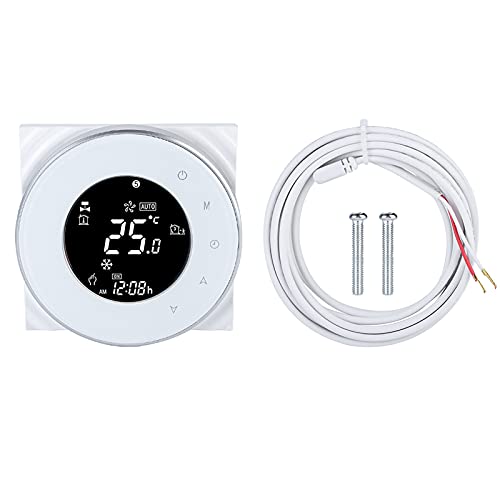 Termostato Digital para calefacción Suelo Radiante eléctrico LCD táctil - Control Remoto eficiente, Doble Sensor Temperatura, programación fácil para hogar y aerotermia