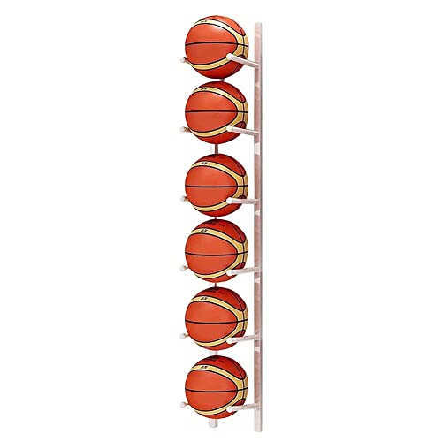 Support de rangement mural pour ballons blanc de 18x130 cm pour organiser le garage