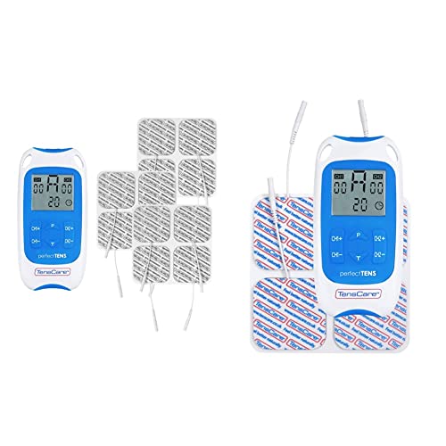 TensCare Perfect Tens+ 12 electrodos – Electroestimulador para Alivio del dolor. 2 Canales, con programas Clínicamente & Perfect Tens – Electroestimulador para Alivio del dolor