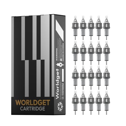 MIX20 Tattoo Cartridge Needles Mixed Size 20PCS, (1215RM, 1223RM, 10PCS each), Versatile Styles with Finger Ledge, Leak-Proof, High-Precision for All Rotary Machines, Ideal for Mixed Designs