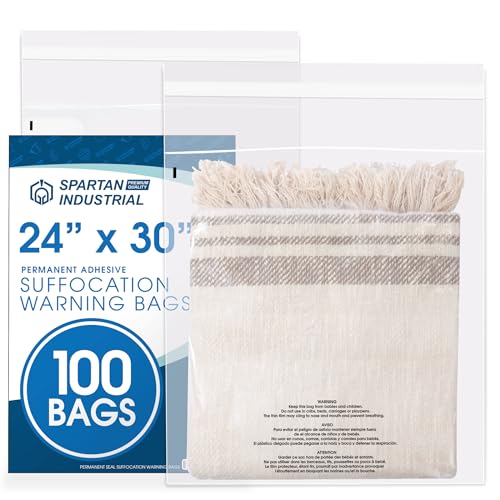 Spartan Industrial 24" x 30" Self-Seal Clear Poly Bags (100)