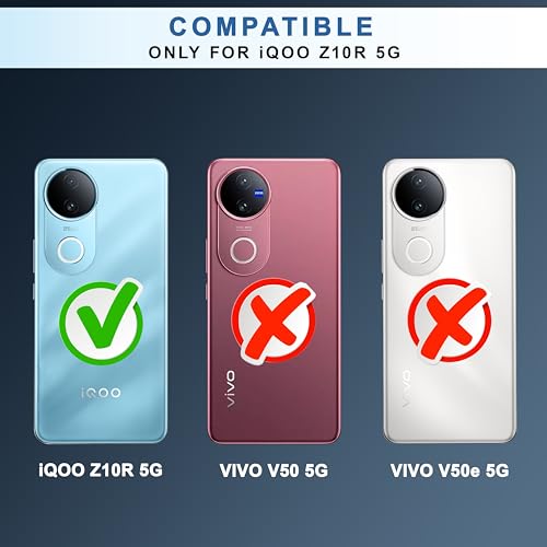 Image of CEDO Backcover for iQOO Z10R (5G) | Camera Protection Bump Shockproof Edge | Ultra Hybrid Transparent Acrylic Clear TPU+PC Hard Backcase Cover (Black)