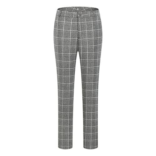 MODFUL Women's 2 Piece Business Plaid Suit Set Office One Button Slim Fit Blazer with Pant4