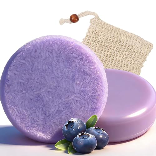 2PCS Blueberry Fields Shampoo & Conditioner Bundle Bars for Hair Thinning Frizz