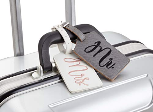 Chelmon Mr. and Mrs. Honeymoon Wedding Bridal Shower Gift Cute Luggage Tag Travel Tags (Version 1) - Image 6