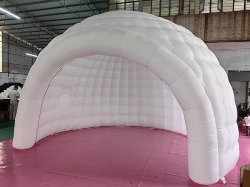Carpa inflable tipo iglú con iluminación LED blanca miniatura 3