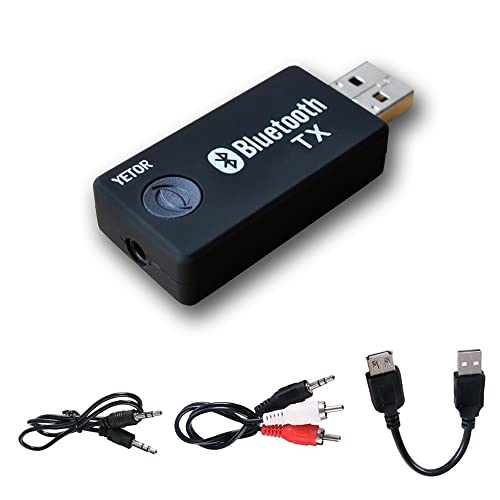 Yetor Bluetooth Usb Adapter 5.2,Bluetooth Transmitter With 3.5Mm,Rca,Computer Usb Digital Audio,Dual Link For Headphones,Low Latency,Usb Power Supply(Tx9) #TOP3