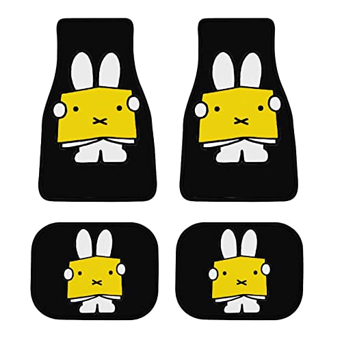 カーマット ミッフィー 車用フロアマット 4枚セット カーフロアマット 車用マット フロント2枚 リヤ2枚 カー用品 軽自動車/普通車/Suv かわいい カー装飾 保護マット 防水 汚れ防止 滑り止め 丸洗いOK 四季通用