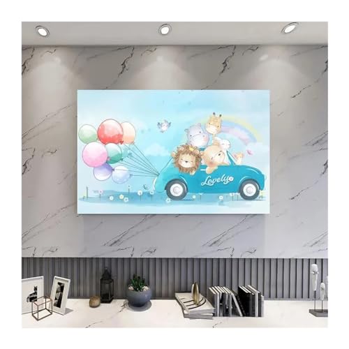 Housse de protection TV contre la poussière motif cartoon pour écran suspendu 52 pouces