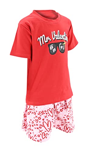 Image of Boys 2pc Shorts Set Outfit Short Sleeve Shirt with Classic Applique Print and Shorts