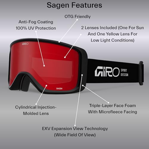 Image of Giro Sagen Ski Goggles - Snowboard Goggles for Men, Women and Youth