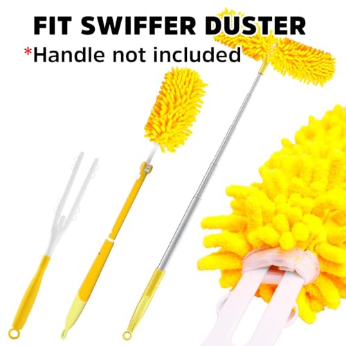 Image of Reusable Duster Refills Compatible with Swiffer Handle, Bafezoze Washable Duster Pads 2 Pack Blue (Handle Not Included)