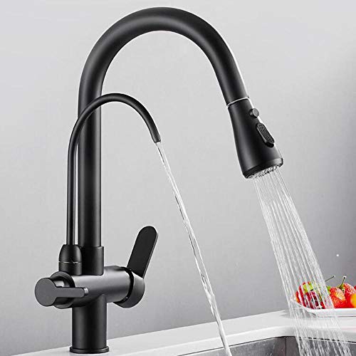 Robinet mitigeur cuisine eau pure et froide à douchette rotative pour évier moderne